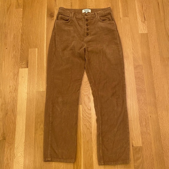 Reformation Cynthia Button Fly High Rise Tan Corduroy Pants / Womens Size 27 - Picture 2 of 14